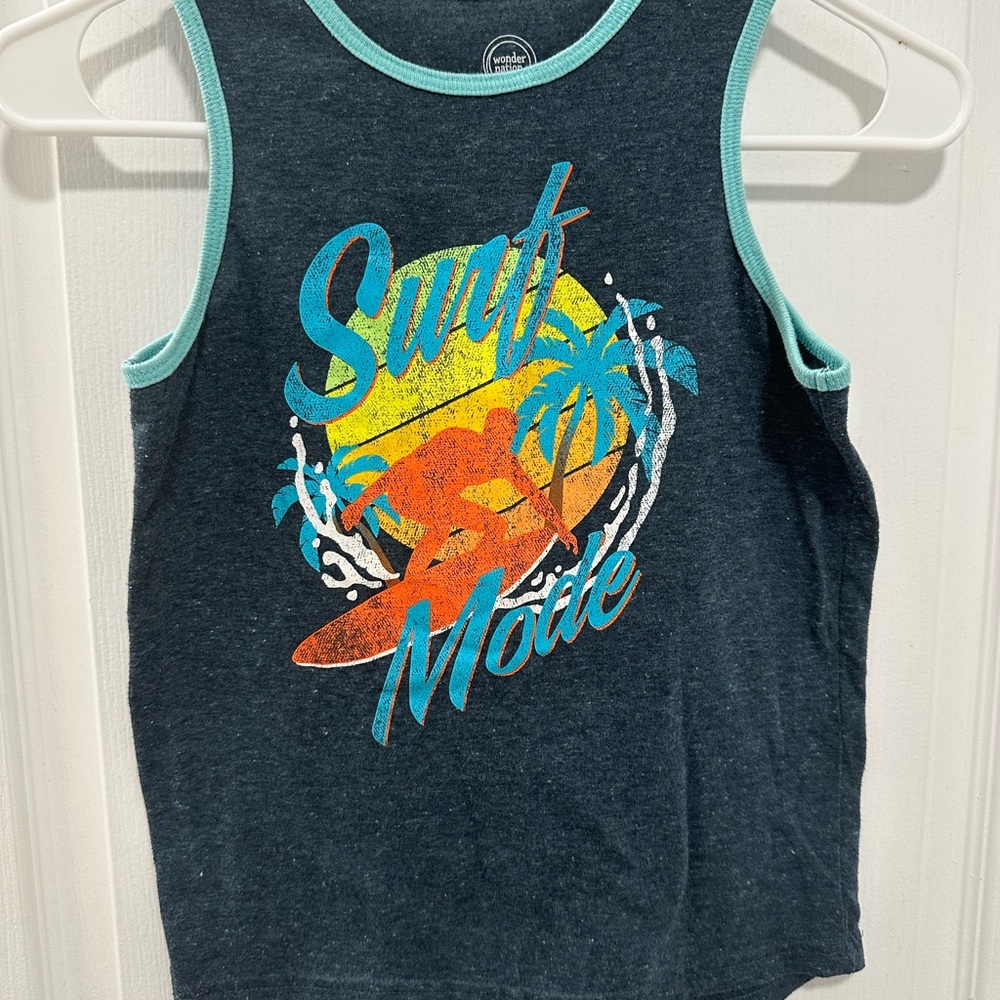Wonder Nation Surf Mode Tank Top - Navy and Teal